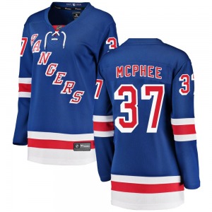 Women's Breakaway New York Rangers George Mcphee Blue Home Official Fanatics Branded Jersey