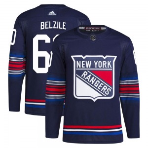 Adult Authentic New York Rangers Alex Belzile Navy Alternate Primegreen Official Adidas Jersey