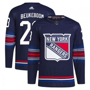 Adult Authentic New York Rangers Jeff Beukeboom Navy Alternate Primegreen Official Adidas Jersey