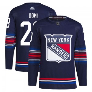 Adult Authentic New York Rangers Tie Domi Navy Alternate Primegreen Official Adidas Jersey