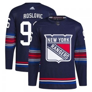 Adult Authentic New York Rangers Jack Roslovic Navy Alternate Primegreen Official Adidas Jersey