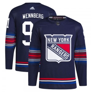 Adult Authentic New York Rangers Alex Wennberg Navy Alternate Primegreen Official Adidas Jersey