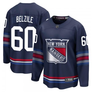 Youth Premier New York Rangers Alex Belzile Navy Breakaway Alternate Official Fanatics Branded Jersey