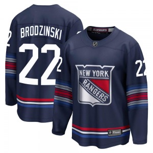 Youth Premier New York Rangers Jonny Brodzinski Navy Breakaway Alternate Official Fanatics Branded Jersey