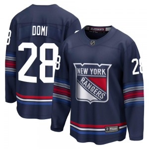 Youth Premier New York Rangers Tie Domi Navy Breakaway Alternate Official Fanatics Branded Jersey