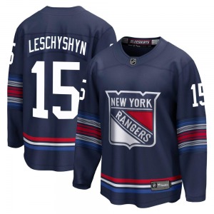 Youth Premier New York Rangers Jake Leschyshyn Navy Breakaway Alternate Official Fanatics Branded Jersey