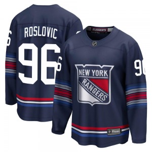 Youth Premier New York Rangers Jack Roslovic Navy Breakaway Alternate Official Fanatics Branded Jersey