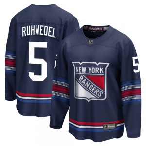 Youth Premier New York Rangers Chad Ruhwedel Navy Breakaway Alternate Official Fanatics Branded Jersey