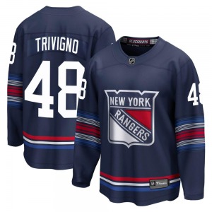 Youth Premier New York Rangers Bobby Trivigno Navy Breakaway Alternate Official Fanatics Branded Jersey