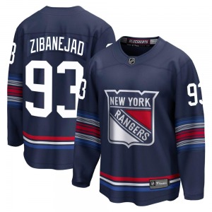 Youth Premier New York Rangers Mika Zibanejad Navy Breakaway Alternate Official Fanatics Branded Jersey