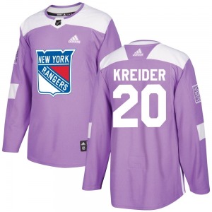 Adult Authentic New York Rangers Chris Kreider Purple Fights Cancer Practice Official Adidas Jersey