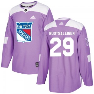 Adult Authentic New York Rangers Reijo Ruotsalainen Purple Fights Cancer Practice Official Adidas Jersey