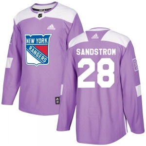 Adult Authentic New York Rangers Tomas Sandstrom Purple Fights Cancer Practice Official Adidas Jersey