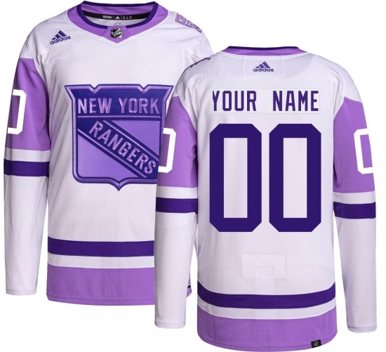 Men's New York Rangers adidas White/Purple Hockey Fights Cancer Primegreen  Authentic Custom Jersey