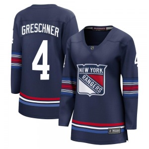 Women's Premier New York Rangers Ron Greschner Navy Breakaway Alternate Official Fanatics Branded Jersey