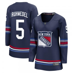 Women's Premier New York Rangers Chad Ruhwedel Navy Breakaway Alternate Official Fanatics Branded Jersey