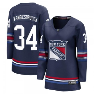 Women's Premier New York Rangers John Vanbiesbrouck Navy Breakaway Alternate Official Fanatics Branded Jersey
