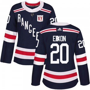 Women's Authentic New York Rangers Jan Erixon Navy Blue 2018 Winter Classic Home Official Adidas Jersey