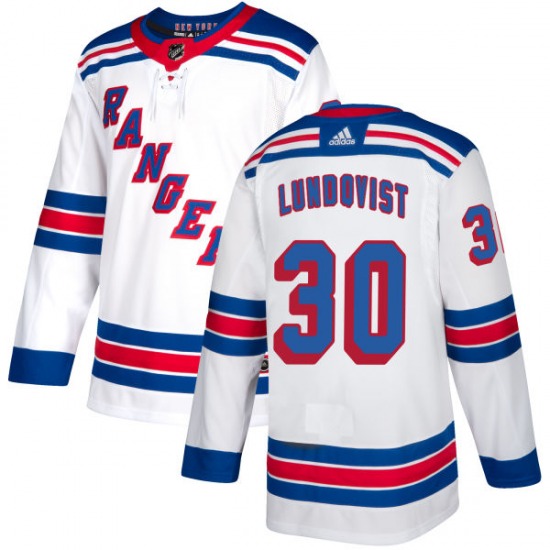 Henrik Lundqvist New York Rangers #30 White Stitched NHL Jersey